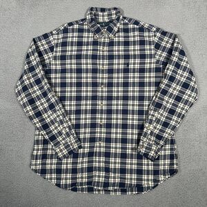 Polo Ralph Lauren Shirt Mens XL Blue Cream Button Down‎ Casual Pony Logo Cotton